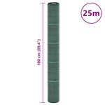 vidaXL Membrane anti-mauvaises herbes vert 1x25 m PP