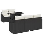 vidaXL Ensemble de canapé de jardin de 6 pièces avec coussins en rattan synthétique noir