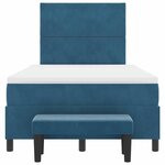 vidaXL Lit à ressorts avec tête de lit Bleu foncé 200 x 120 cm Velours