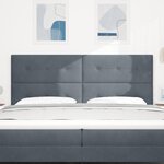 Headboard LED vidaXL Gris Foncé 100 cm Velours