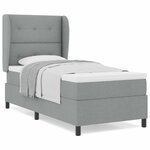 vidaXL Lit à ressorts avec matelas Gris clair 80 x 200 cm tissu