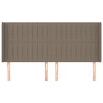 vidaXL Tête de lit avec oreilles Taupe 183x16x118/128 cm Tissu