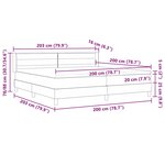 vidaXL Lit Box Spring avec matelas gris foncé  200 x 200 cm  en tissu
