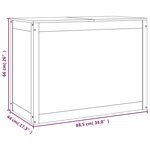 vidaXL Boîte à linge Gris 88 5x44x66 cm Bois massif de pin