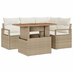 vidaXL Ensemble de salle à manger pour jardin 5 Pièces Beige et crème