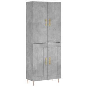 vidaXL Buffet haut Gris béton 69 5x34x180 cm Bois d'ingénierie