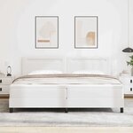 vidaXL Cadre de lit avec matelas Blanc 200 x 200 cm Faux cuir