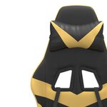 vidaXL Chaise de jeu pivotante et repose-pied Noir et doré Similicuir