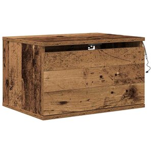 vidaXL Cabinet de chevet mural avec tiroir Bois Ancien 50 x 36 x 30 cm