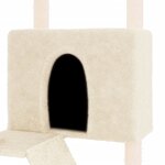 vidaXL Arbre à chat avec griffoirs en sisal crème 143 cm