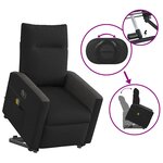 vidaXL Fauteuil inclinable de massage électrique Noir Tissu