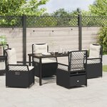 vidaXL Ensemble de Salle à Manger de Jardin 5 Pièces Noir Poly Rattan