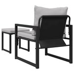 vidaXL Ensemble de canapé de jardin 4 Pièces Noir 61 x 72 5 x 71 cm Acier