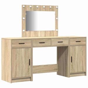 vidaXL Table de Toilette avec tiroir 3 Pièces Marron 40 x 41 x 75 cm