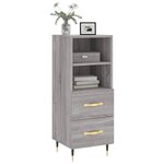 vidaXL Buffet Sonoma gris 34 5x34x90 cm Bois d'ingénierie