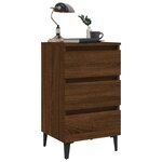 vidaXL Table de chevet avec pieds en métal Chêne marron 40x35x69 cm