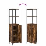 vidaXL Ensemble de mobilier de salle de bain 3 Pièces Chêne fumé et noir
