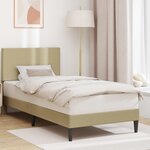 vidaXL Cadre de lit avec tête de lit Gris Vert Clair 90 x 200 cm