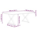 vidaXL Table à manger et bord naturel bois massif chêne