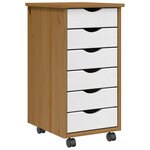vidaXL Armoire roulante avec tiroirs MOSS bois de pin marron miel