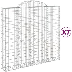 vidaXL Paniers à gabions arqués 7 Pièces 200x50x180/200 cm Fer galvanisé