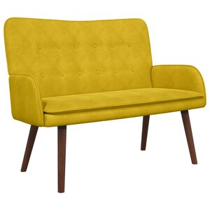 vidaXL Sofa 2 places Jaune 115 x 61 x 87 cm Velours