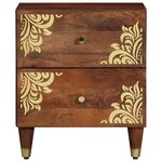 vidaXL Cabinet de chevet avec tiroir 2 Pièces Marron miel 40 x 33 x 46 cm
