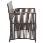 vidaXL Salon de jardin 4 Pièces avec coussin Résine tressée Marron