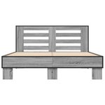vidaXL Cadre de lit sonoma gris 120x200 cm bois d'ingénierie et métal