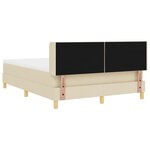 vidaXL Lit à ressort avec matelas crème  140 x 190 cm  tissu
