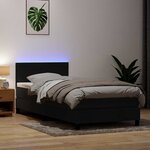 vidaXL Sommier à lattes de lit avec matelas et LED noir 90x210 cm velours