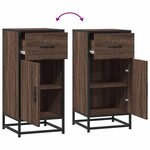 vidaXL Buffet chêne marron 35 5x35x76 cm bois d'ingénierie et métal