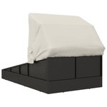 vidaXL Transat avec toit pliable noir 200x114x128 cm résine tressée