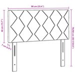 Tête de lit LED vidaXL avec design à blocs en diamant noir 90 cm tissu