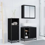 vidaXL Ensemble de mobilier de salle de bain 3 Pièces Chêne noir