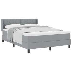 vidaXL Lit à ressorts avec tête de lit Gris clair 200 x 160 cm tissu