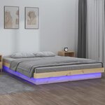 vidaXL Cadre de lit à LED 120x200 cm bois massif