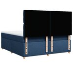 vidaXL Sommier à lattes de lit avec matelas Bleu 180x200 cm Tissu