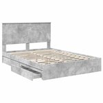 vidaXL Lit de Rangement Gris béton 140 x 190 cm Bois d'ingénierie