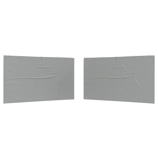vidaXL Mur de tente de fête 2 Pièces Gris clair 400 x 195 cm PE et acier