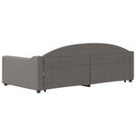 vidaXL Lit de jour avec gigogne et tiroirs taupe 100x200 cm tissu