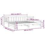 vidaXL Lit de jour avec lit gigogne blanc 90x200 cm bois de pin massif