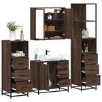 vidaXL Ensemble de meubles de salle de bain 4 Pièces chêne marron