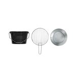 Barbecue à charbon portable Ø 27 cm grille acier chromé - Hauteur 24 cm - Pieds pliables  poignées