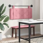 vidaXL Tête de lit suspendue Avec lumière LED Rose Velours