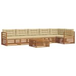 vidaXL Ensemble de canapés d'extérieur 7 pc Naturel et Beige