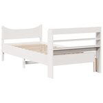 vidaXL Cadre de lit avec tête de lit blanc 75x190cm bois de pin massif