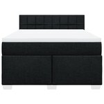 vidaXL Sommier à lattes de lit avec matelas Noir 140x200 cm Tissu