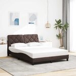 vidaXL Cadre de lit sans matelas marron foncé 120x200 cm tissu