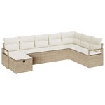 vidaXL Ensemble de canapé de jardin 8 Pièces Beige Poly rotin